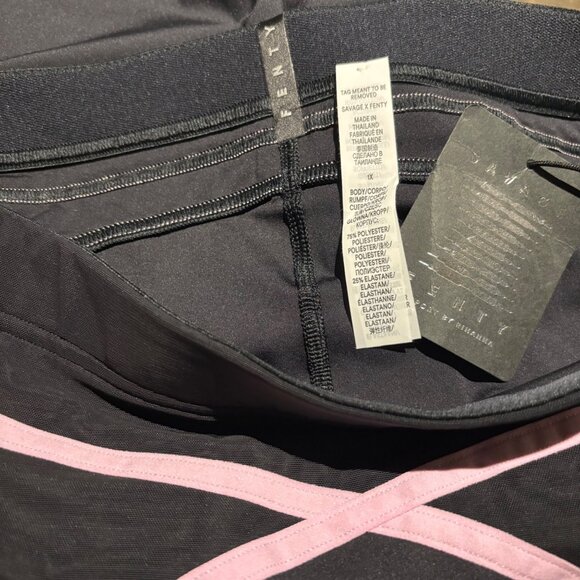 Savage X Fenty Womens X Mesh High-Waist Legging Size 1X Black Caviar - Picture 5 of 5